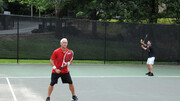 Cooper Reed practicing with Jack King and Mike De Marko