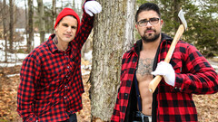 Lumberjack hotties get off with hard banging