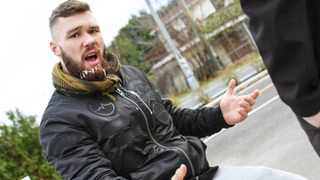 Tanned dude with a beard fucks that pasty ass