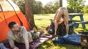 Outdoor camping trip with a horny fucking duo