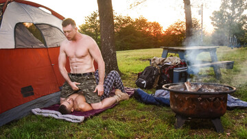 Outdoor camping trip with a horny fucking duo