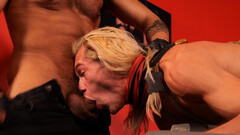 Blond twink is fucked and tied up by a bearded fella