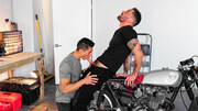 Chris Damned and the motorbike loving stud Jim Fit