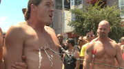 Hairy slave loves getting publicly humiliated