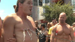 Hairy slave loves getting publicly humiliated