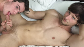 Nude bloke endures bareback cock in the butt hole and sperm on dick