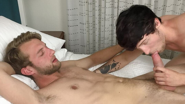 Soft blowjob prior to sex for Logan Everett and Scotty Knox