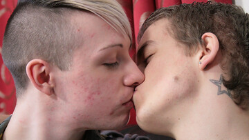Blonde twink and his boyfriend fuck like crazy in homemade romance