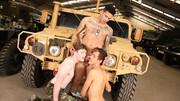 Army guys getting off with hard oral fucking