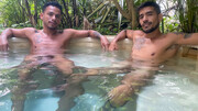 Latino boys share jacuzzi porn in sexy gay threesome