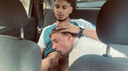 Young lad sucks thick Latino dick on the backseat