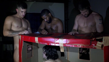 Gangbang for a long haired twink whore