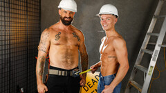 Horny construction workers fuck in the ass until they fall exhausted