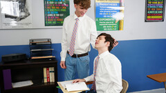 School boys make out in the classroom during generous gay kinks