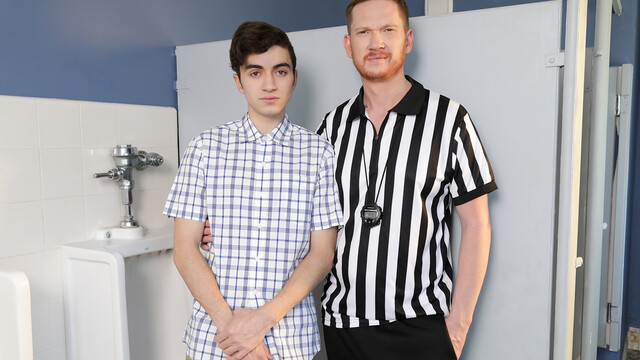 Slender twink gets ass fucks by gay referee