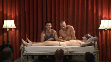 Strong men share Christian Wilde in rough bondage anal kinks