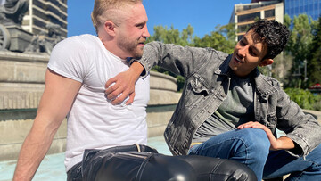 DILF tries young ass after he lets the boy suck his big dick