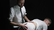 Twink gets ass spanked and hard drilled in a kinky gay game