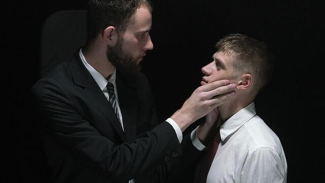 Twink gets ass spanked and hard drilled in a kinky gay game