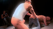 Hot males take turns with sharing this dick in their ass