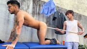 Outdoor gay fun with Bastian Moreyra and Thiagui Twink