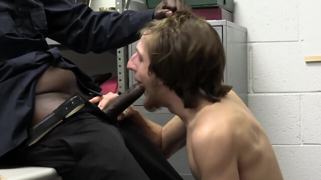 Black hunk ass fucks shoplifter in restless gay kinks